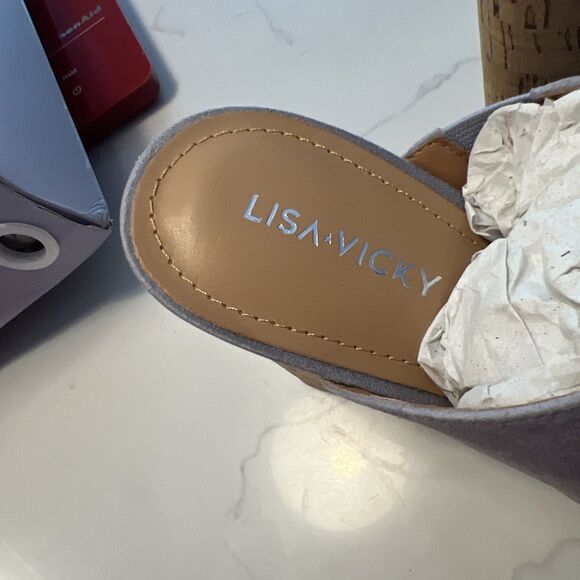 Lisa Vicky Nordstrom Shoes Joy-V Lavender Kid Suede Platform Slip-on Size 8.5 - Picture 3 of 7